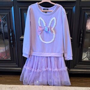 Zunie Lavender Dress with Bunny Appliqué